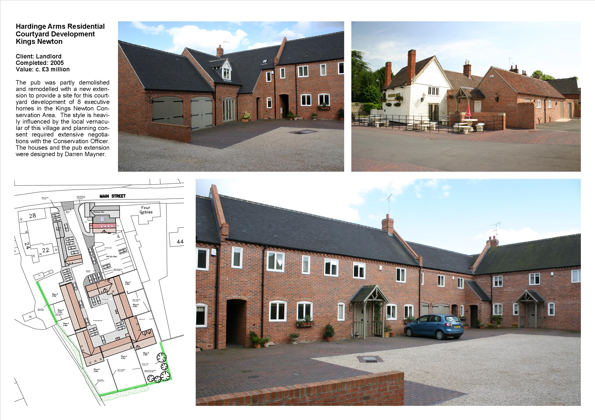 Reconfiguration of Hardinge Arms Kings Newton and design of new housing to rear by Darren Mayner